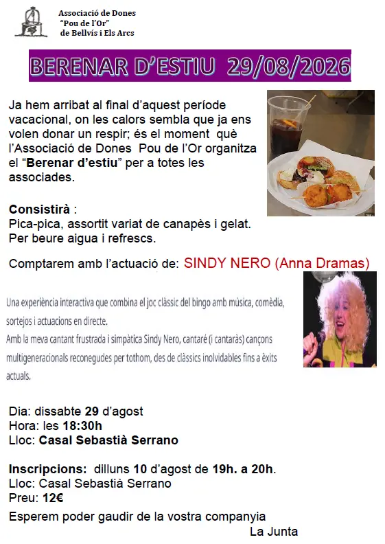 Berenar d’estiu Associació de dones