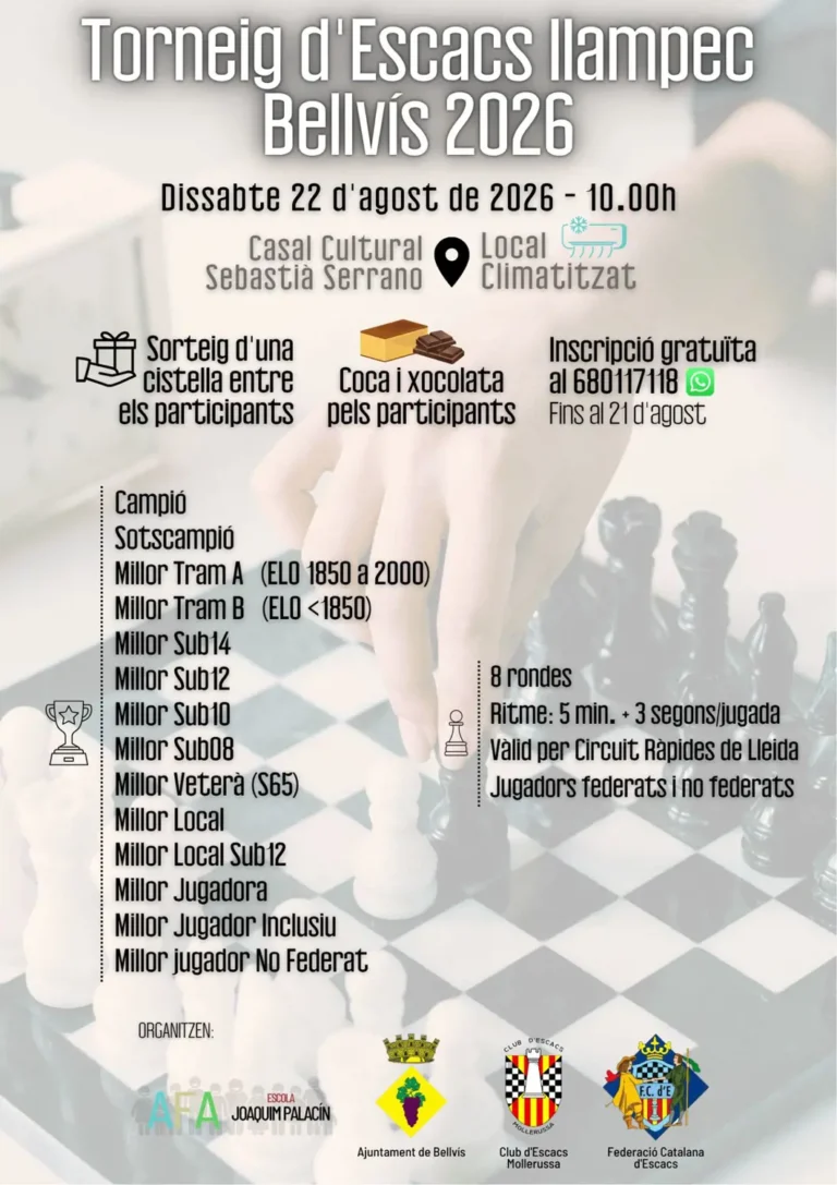 Torneig d’Escacs Llampec Bellvís 2026